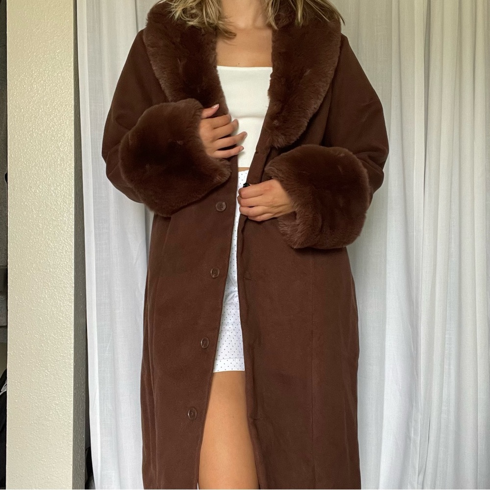 Teddy Coat with Plush Fur Accents